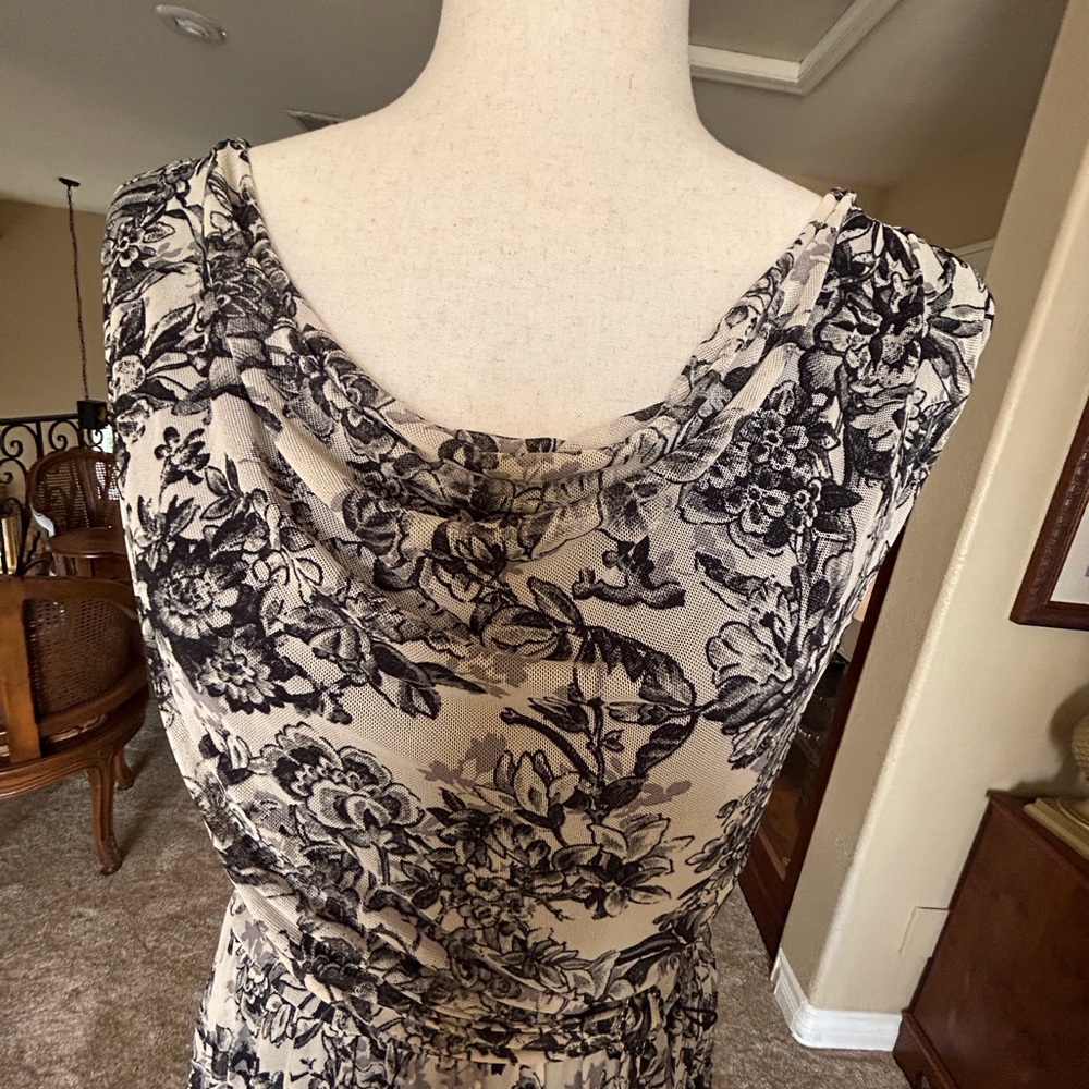 Black & Ivory Enchanted Floral Mesh Maxi Dress NWT Size 12 Fairy Whimsy Goth - Picture 8 of 9